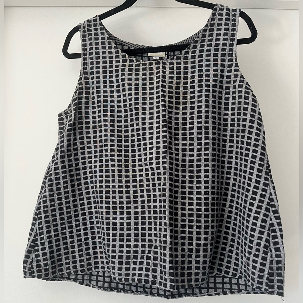 Niche | Sleeveless Checkered Blouse | Black/White | L